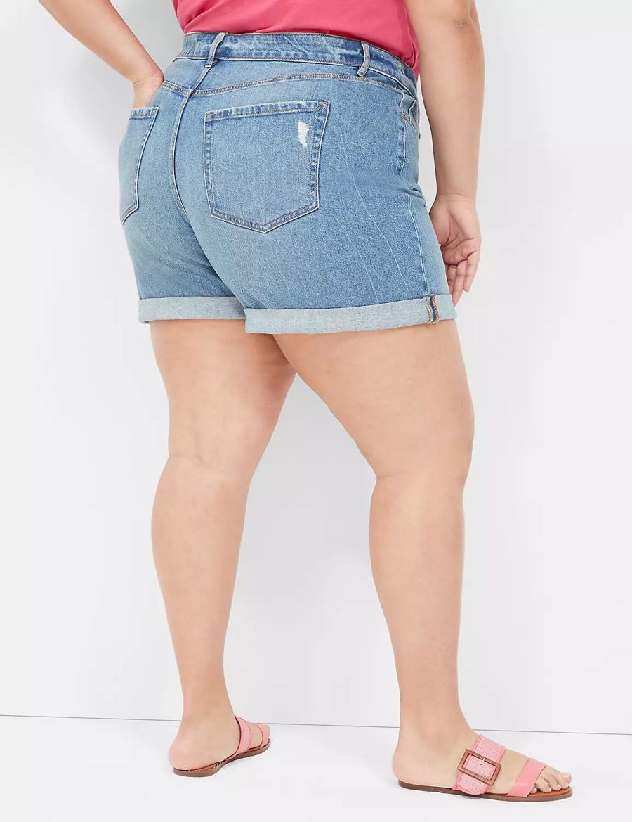 Dámské Kraťasy Lane Bryant Boyfriend Fit Jean Blankyt | IHU8945FF