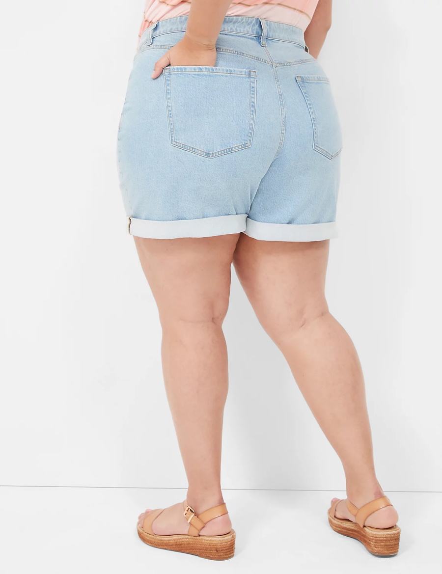 Dámské Kraťasy Lane Bryant Boyfriend Fit Midi Jean Světle Blankyt | GXM333KA