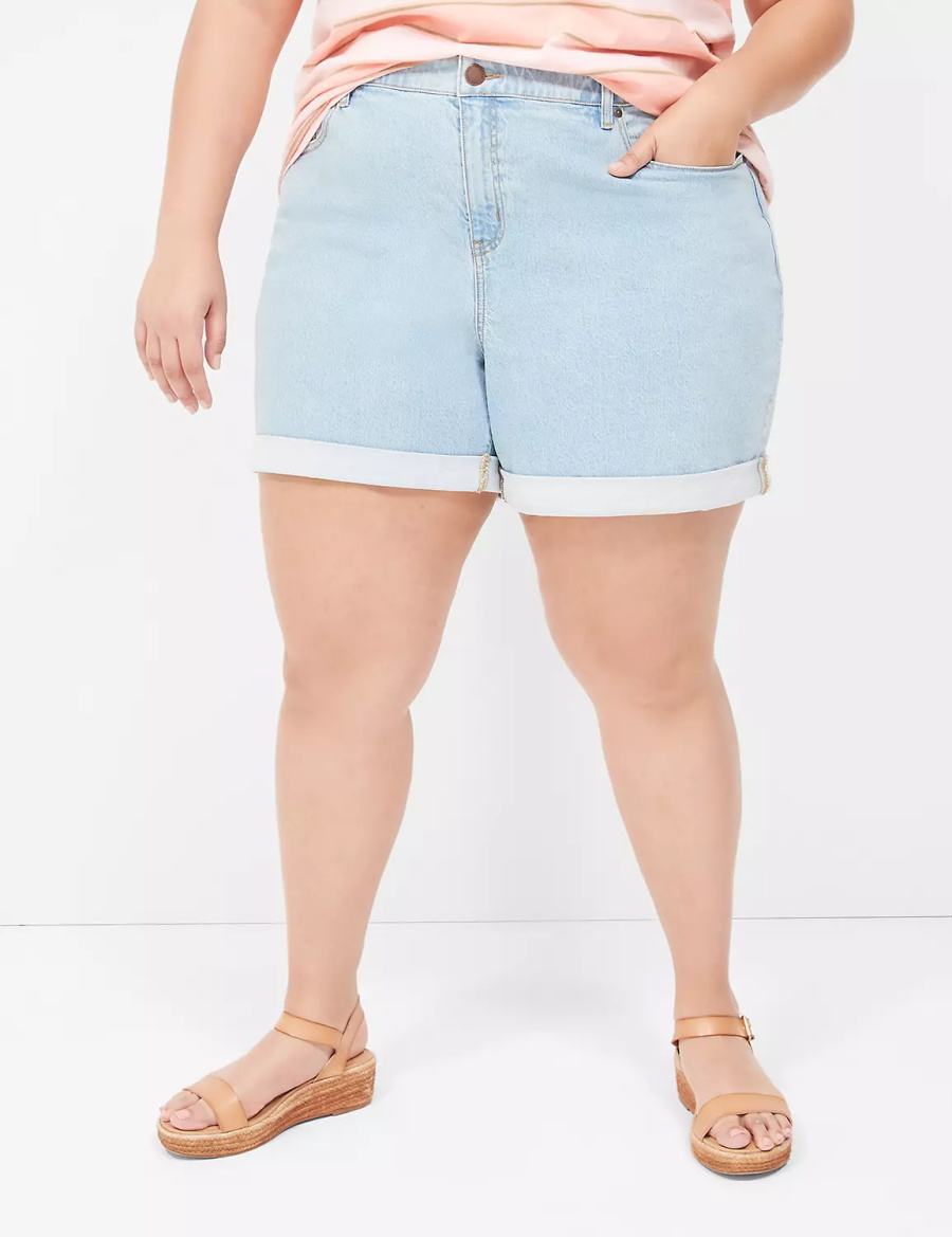 Dámské Kraťasy Lane Bryant Boyfriend Fit Midi Jean Světle Blankyt | GXM333KA