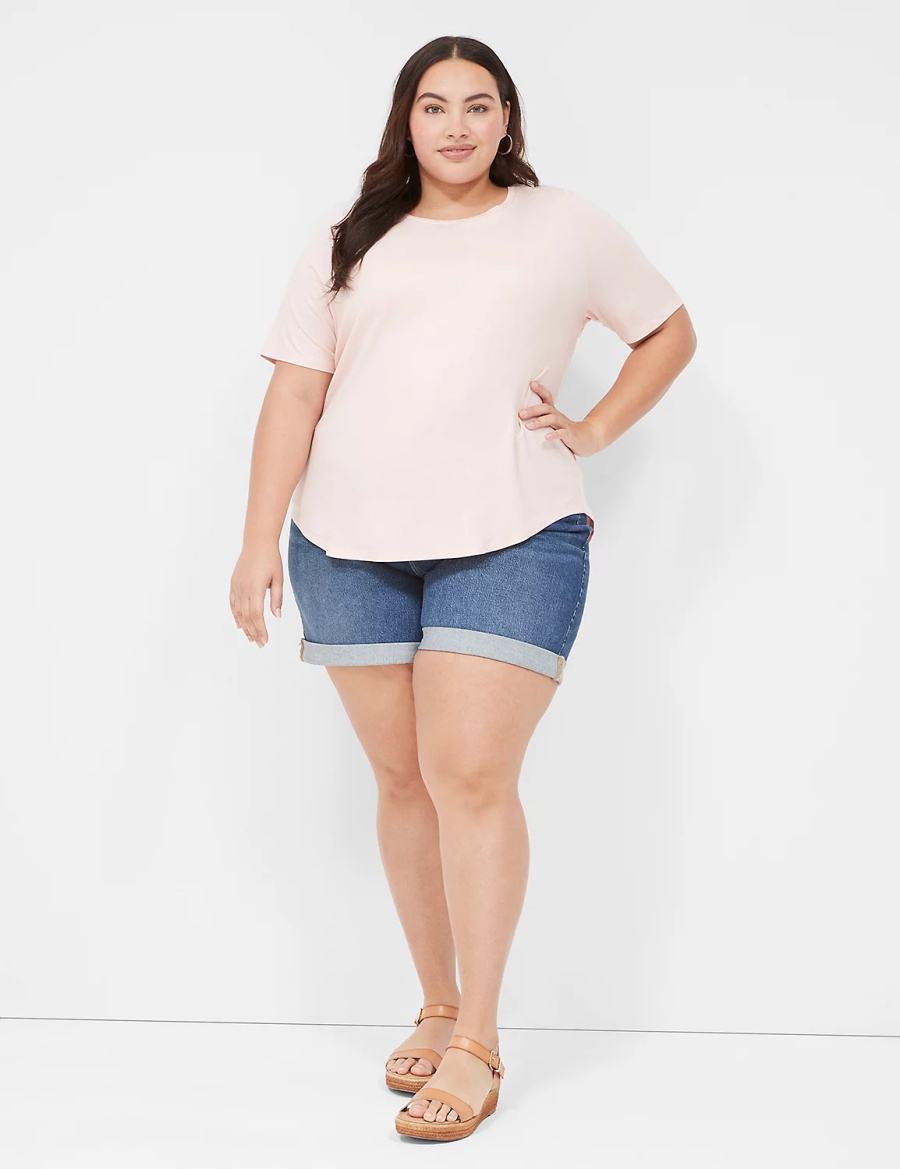 Dámské Kraťasy Lane Bryant Boyfriend Fit Midi Jean Tmavě Blankyt | WQO372JG