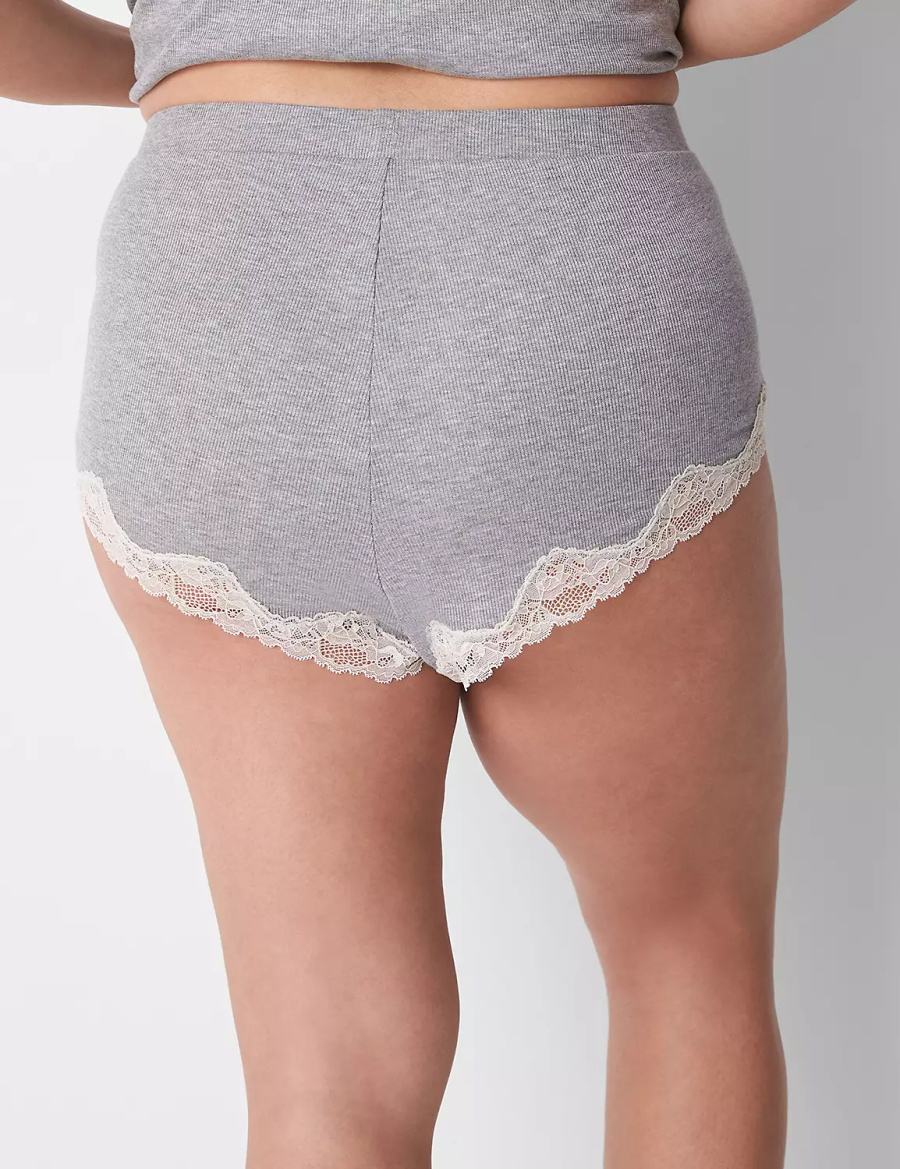 Dámské Kraťasy Lane Bryant Drapey Rib Sleep Cheeky Světle Šedé | SGL2244MJ