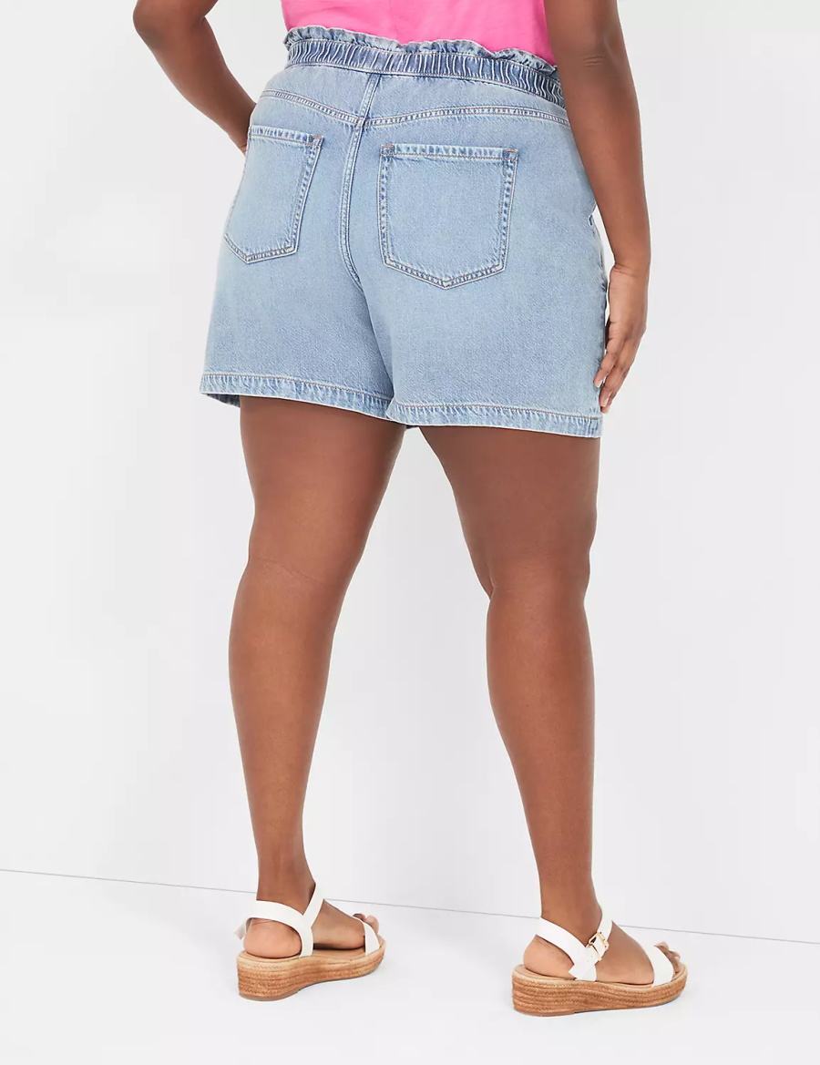 Dámské Kraťasy Lane Bryant Pull-On Fit Flirty Jean Světle Blankyt | HWS9338OQ