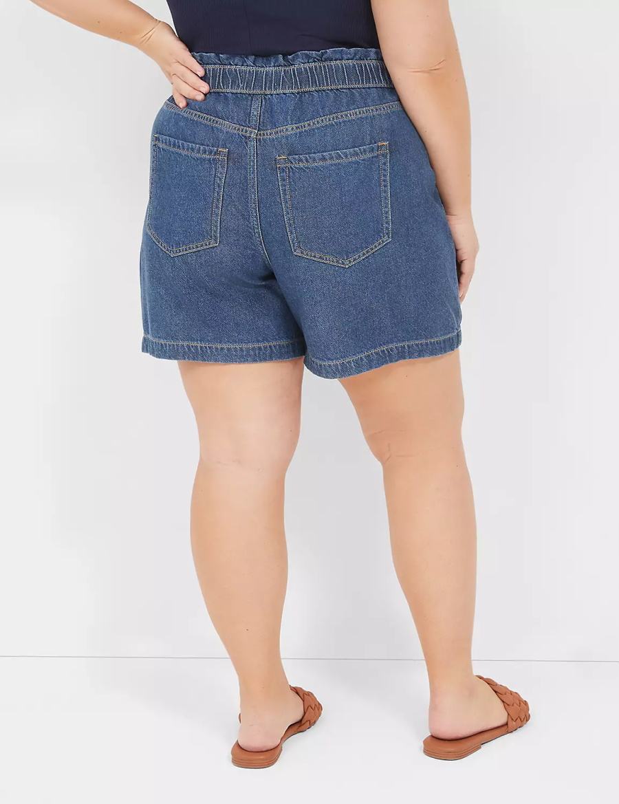 Dámské Kraťasy Lane Bryant Pull-On Fit Flirty Jean Blankyt | DTU2530UM