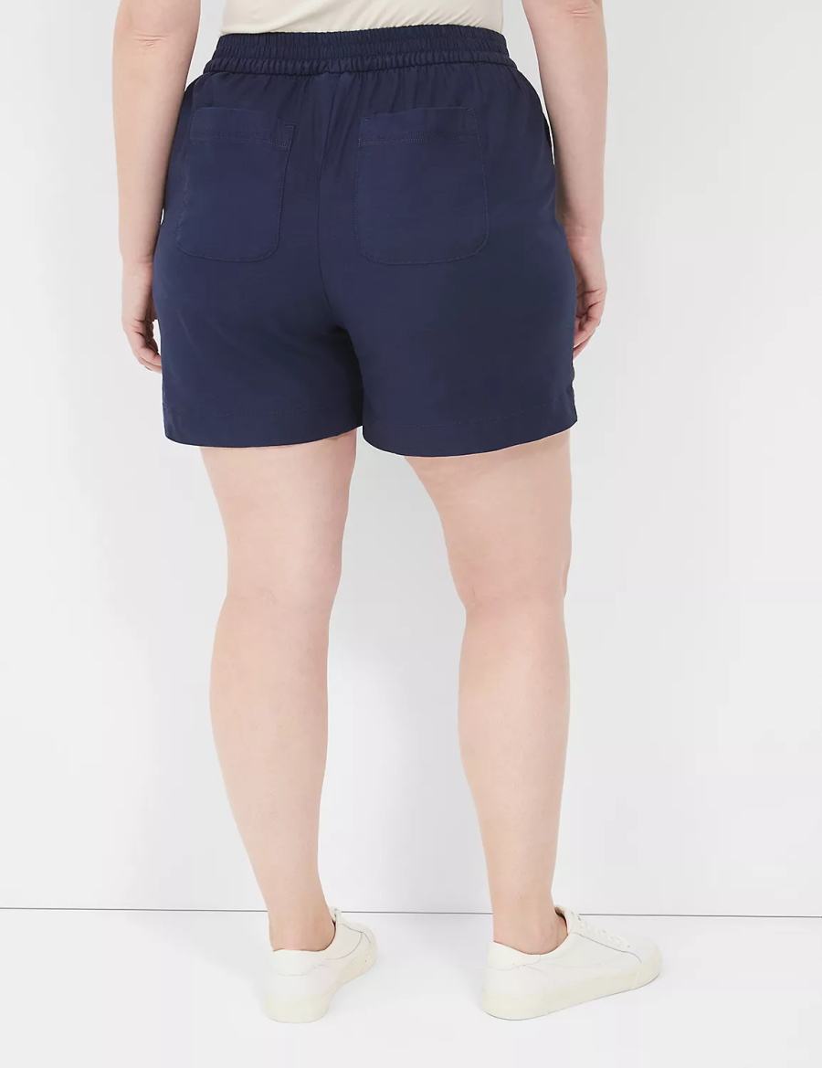 Dámské Kraťasy Lane Bryant Slub Pull-On Blankyt | ELS8463DI