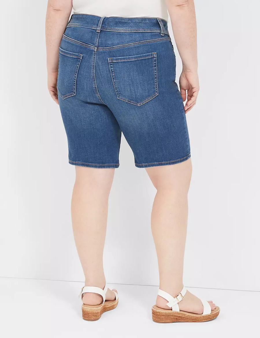 Dámské Kraťasy Lane Bryant Tighter Tummy Fit High-Rise Bermuda Jean Blankyt | NJC3834DB