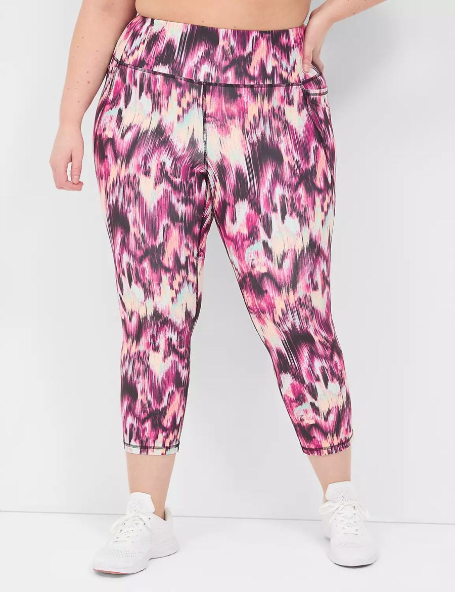 Dámské Legíny Lane Bryant LIVI High-Rise Recycled LIVI Soft Capri Růžové | GXC3654EW