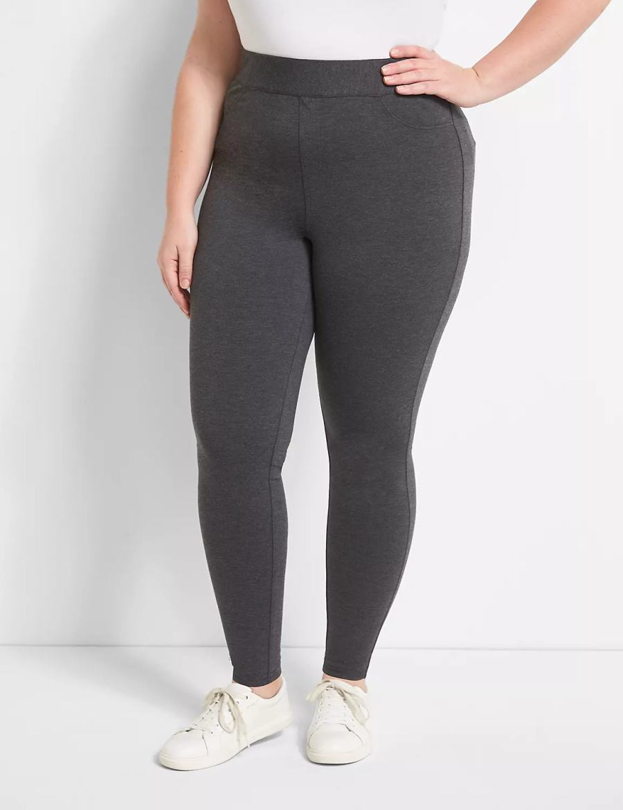 Dámské Legíny Lane Bryant Pull-On High-Rise Tmavě Šedé | QCQ5973EU