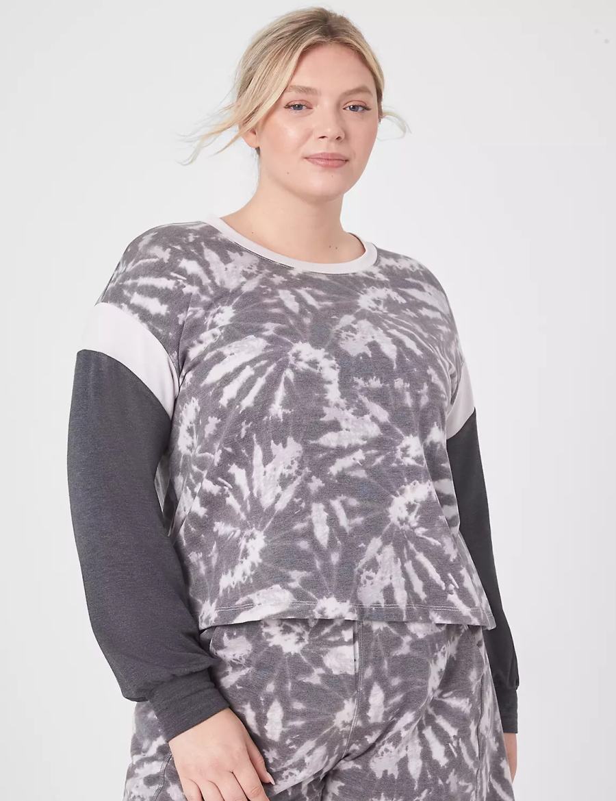 Dámské Mikiny Lane Bryant LIVI CozySoft Long-Sleeve Crew-Neck Šedé Viacfarebný | TLM976EU