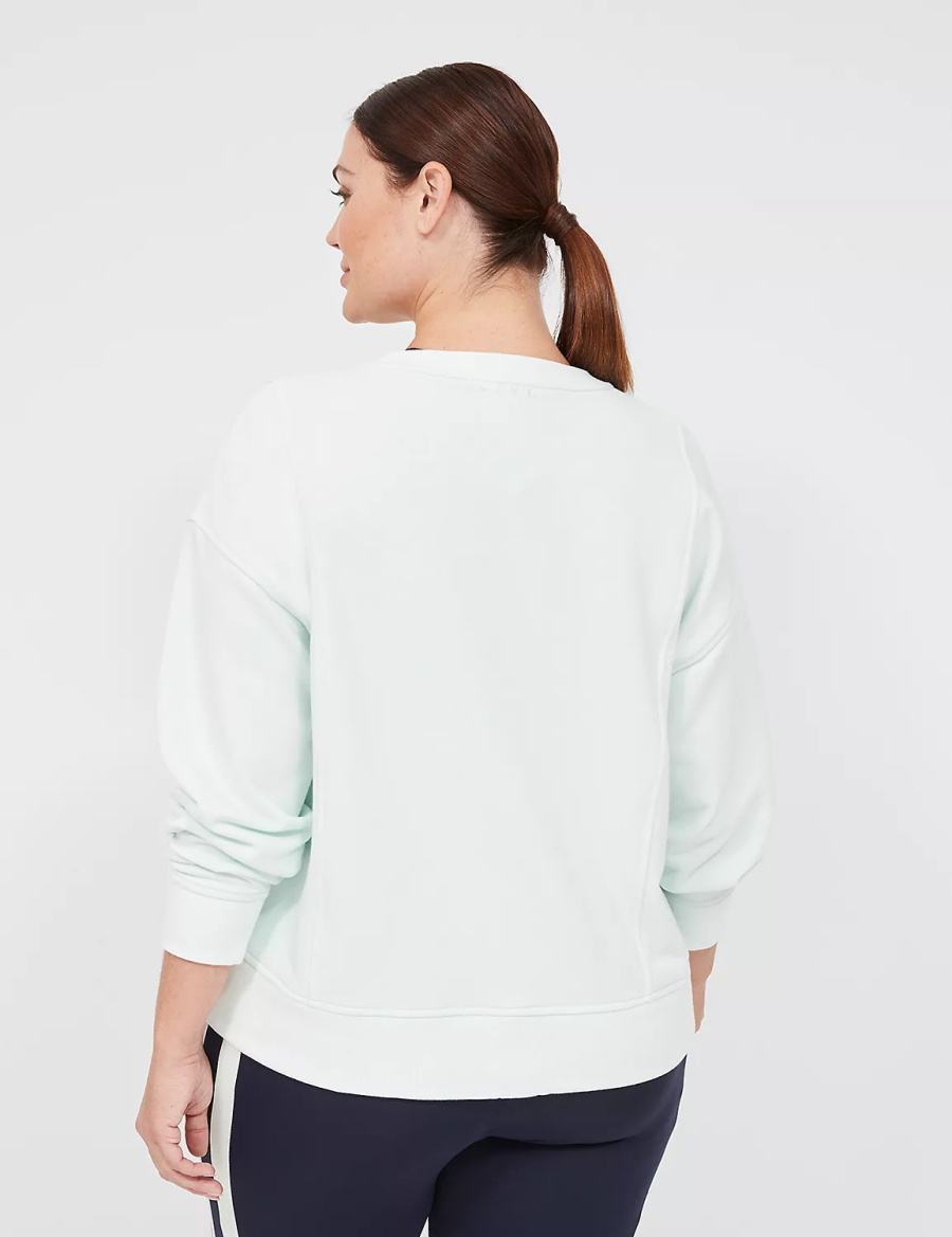 Dámské Mikiny Lane Bryant LIVI Crew-Neck French Terry Washed Světle Zelene | TOP9261EJ