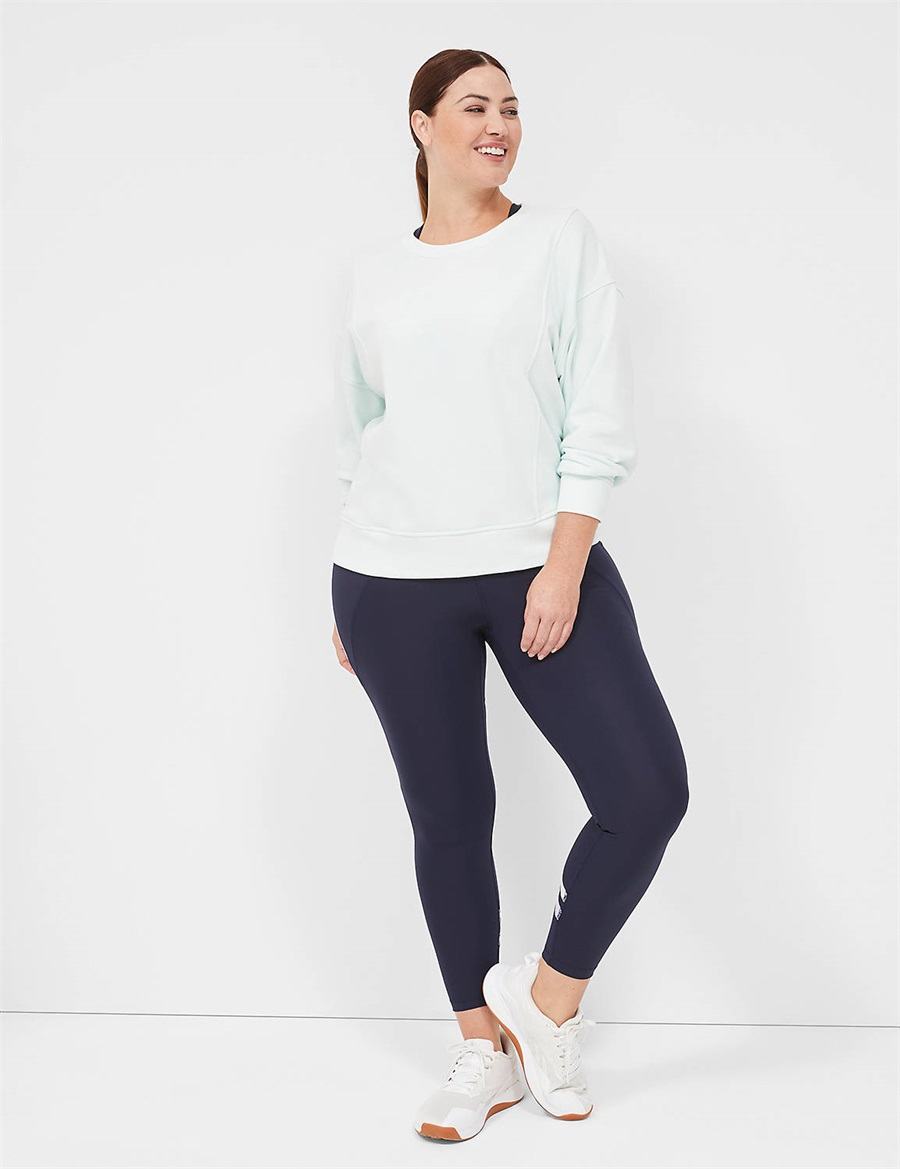 Dámské Mikiny Lane Bryant LIVI Crew-Neck French Terry Washed Světle Zelene | TOP9261EJ