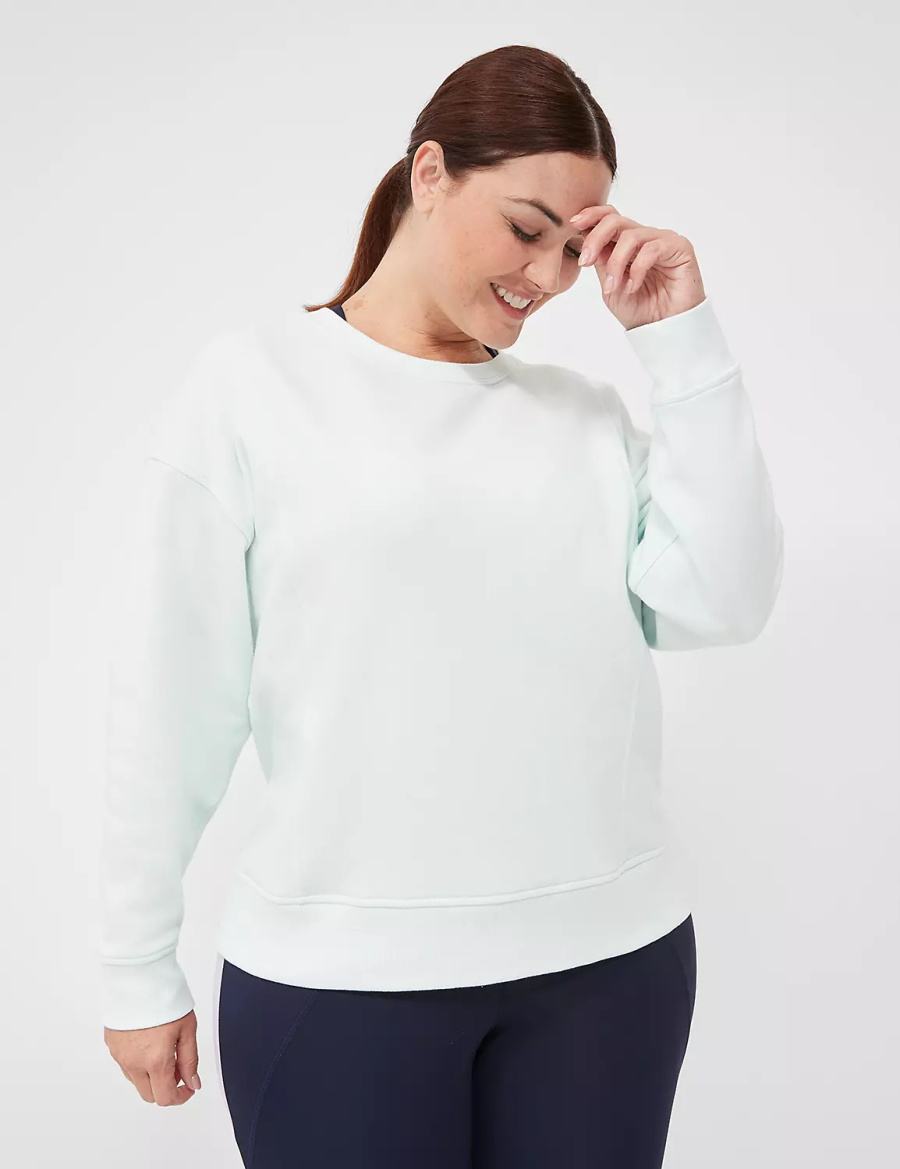 Dámské Mikiny Lane Bryant LIVI Crew-Neck French Terry Washed Světle Zelene | TOP9261EJ