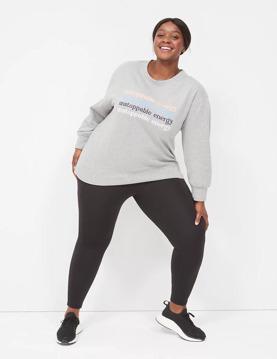 Dámské Mikiny Lane Bryant LIVI Crew-Neck French Terry Šedé | MCG910VW