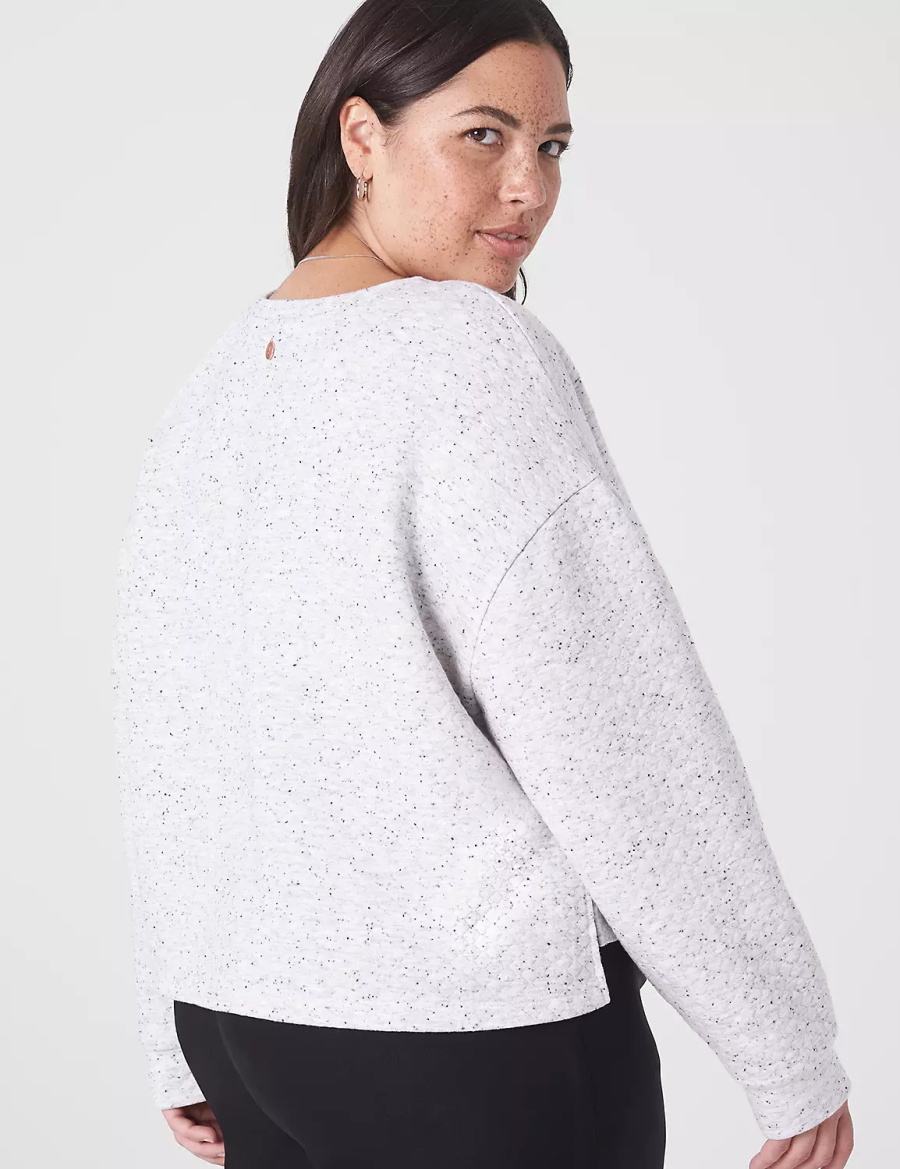 Dámské Mikiny Lane Bryant LIVI Quilted Cropped Bílé Růžové | KIE6912JH