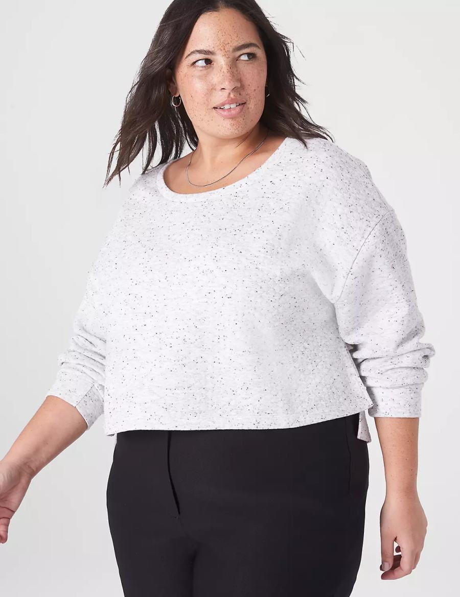 Dámské Mikiny Lane Bryant LIVI Quilted Cropped Bílé Růžové | KIE6912JH