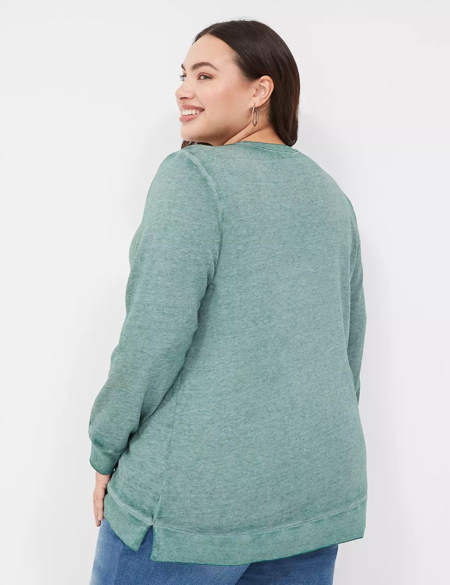 Dámské Mikiny Lane Bryant Luck Graphic Zelene | MGX3422GE