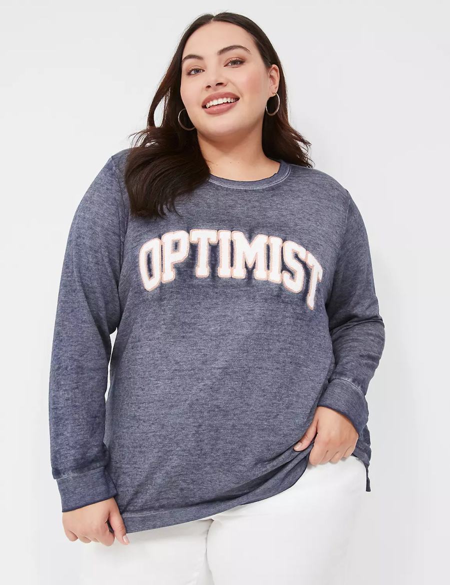 Dámské Mikiny Lane Bryant Optimist Graphic Blankyt | TTZ6462QH