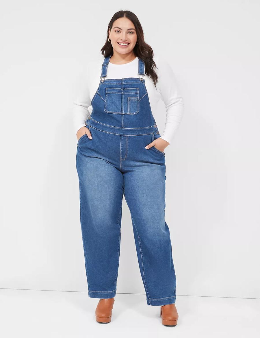 Dámské Overal Lane Bryant Authentic Straight Leg Denim Blankyt | JQJ1917TE