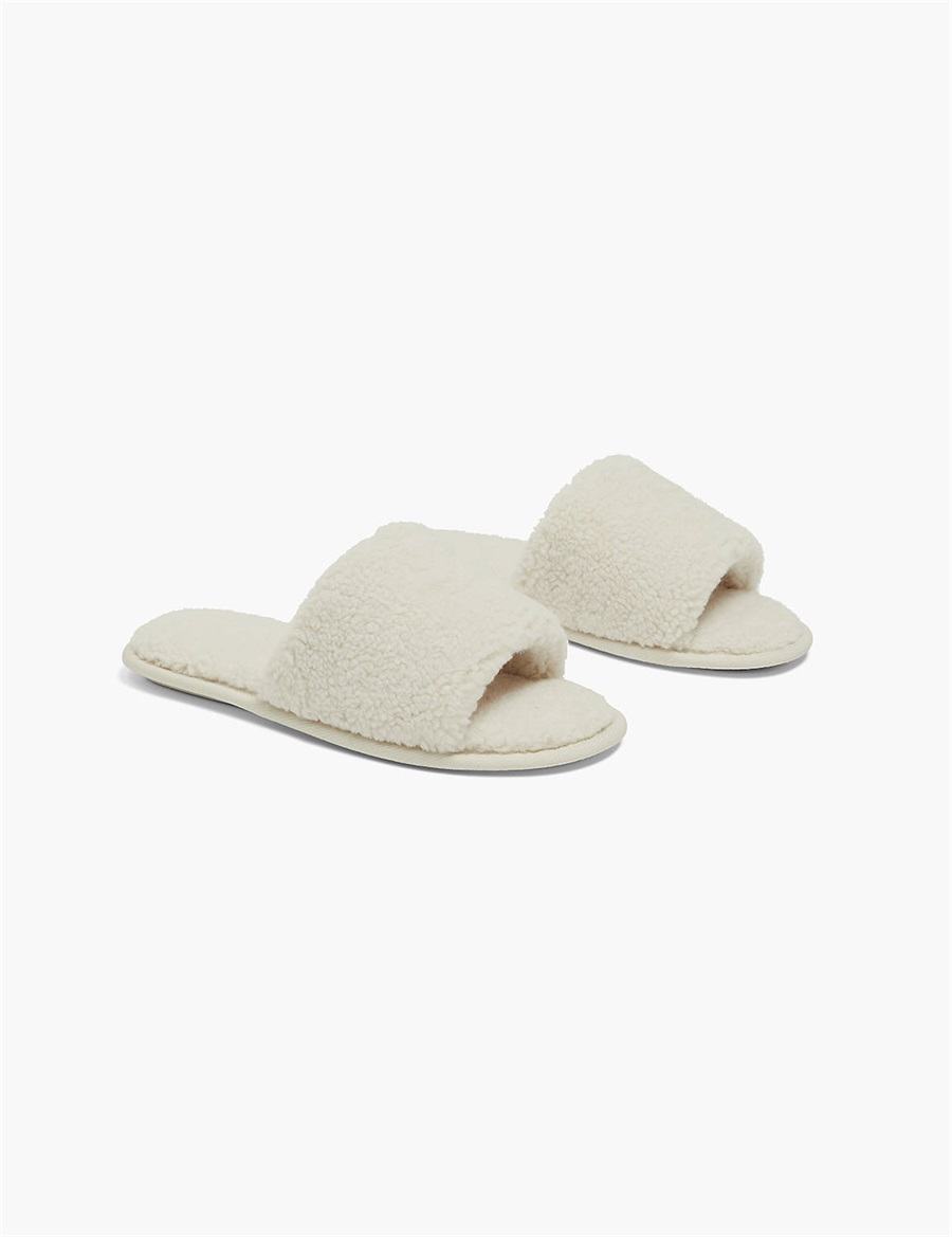 Dámské Pantofle Lane Bryant Faux-Fur Slide Šedé | SZF9217OG