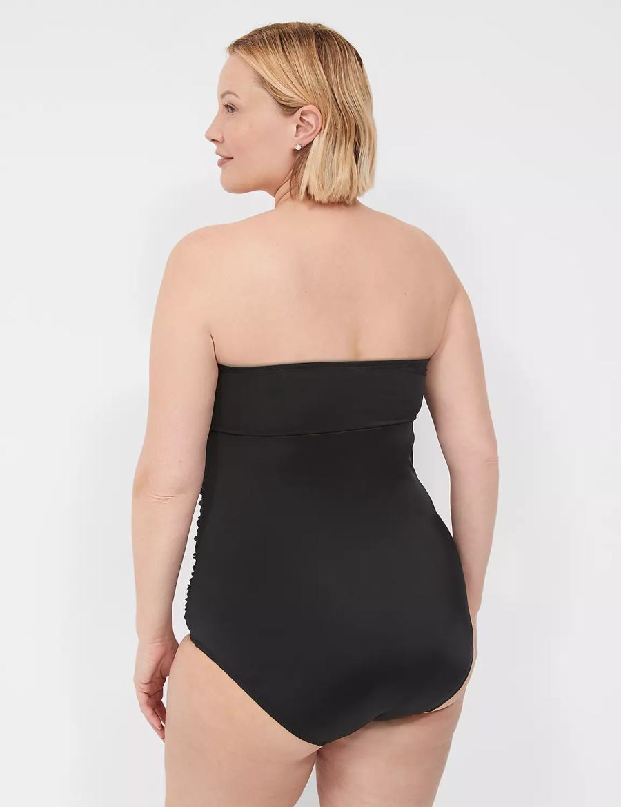 Dámské Plavky Lane Bryant No-Wire Multi-Way Strapless One-Piece Černé | HDT8821GP