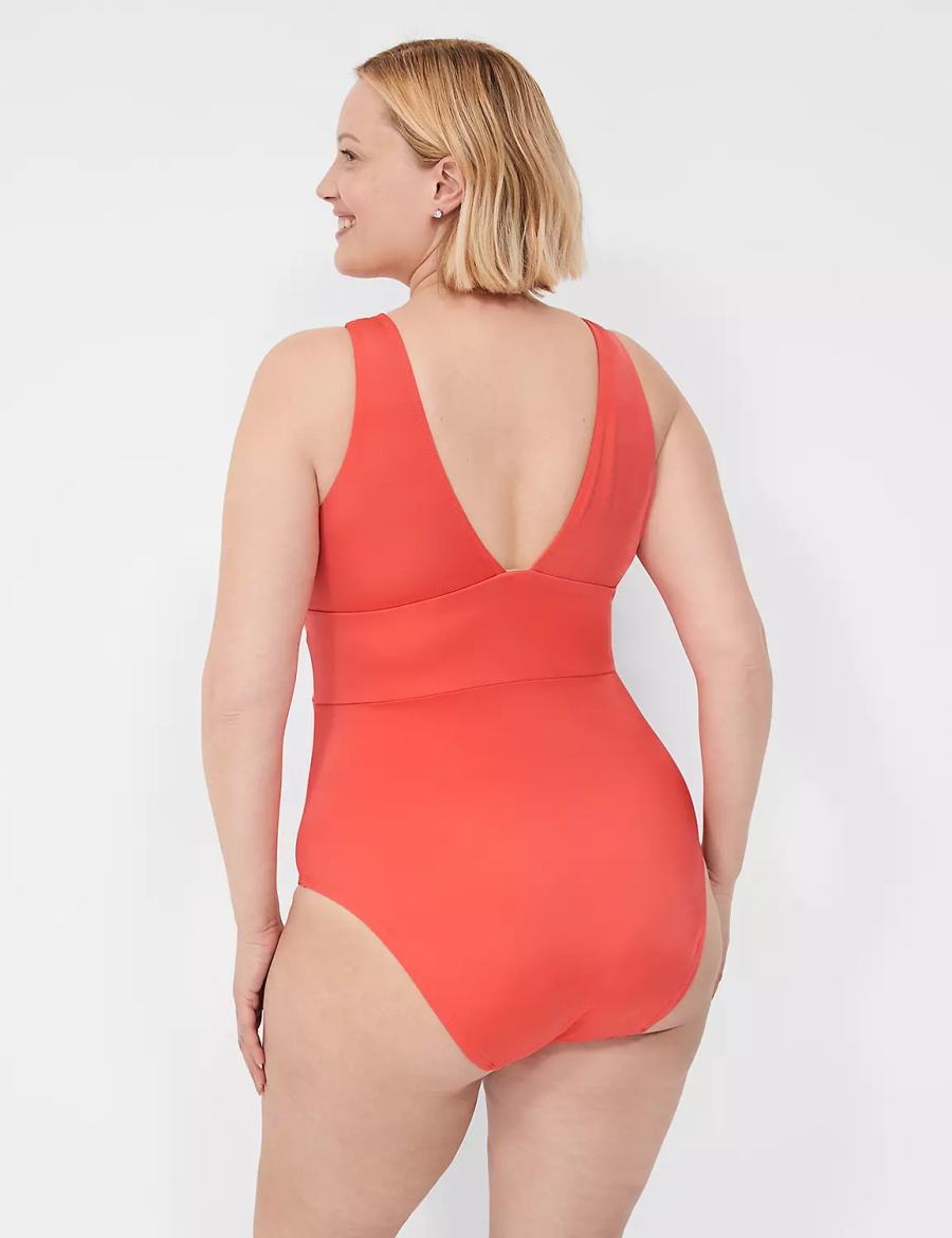 Dámské Plavky Lane Bryant No-Wire Plunge One-Piece Koralove | ZTN7643BF