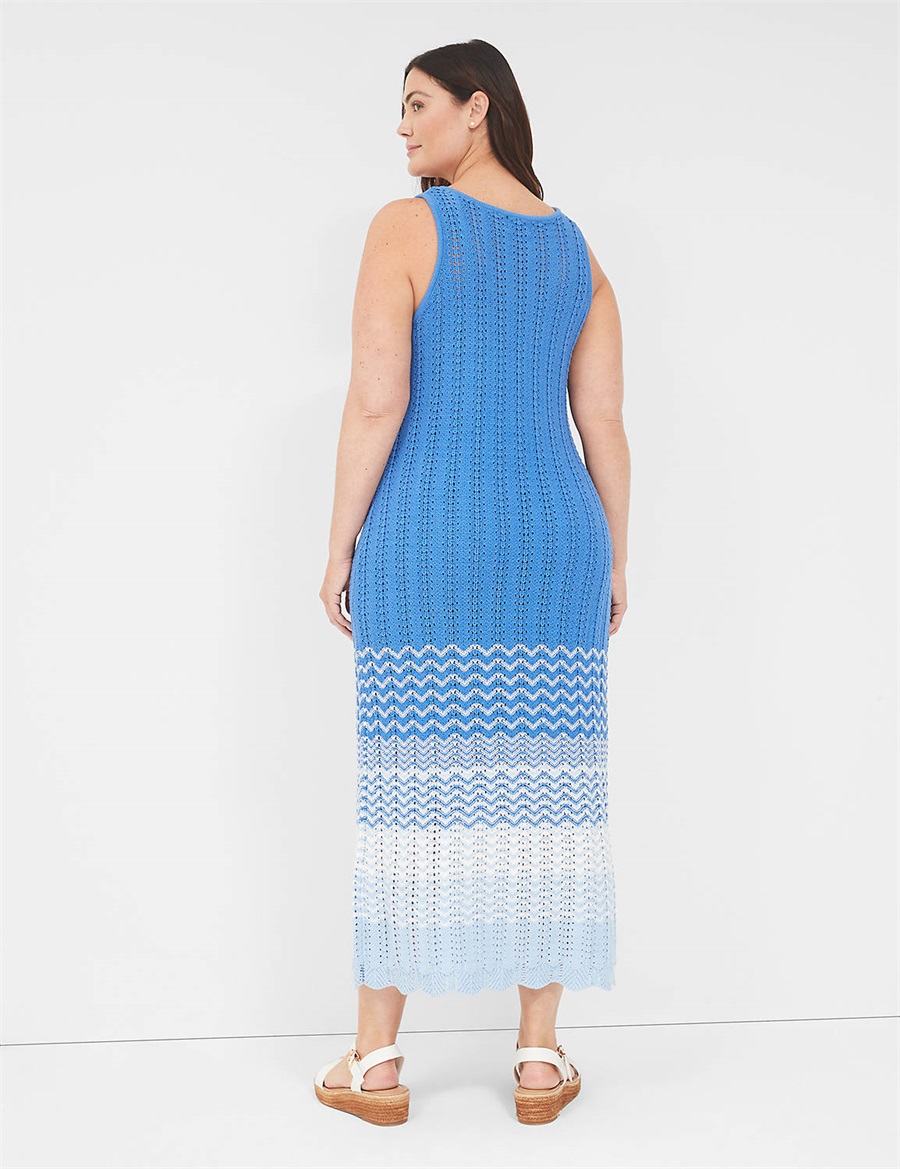 Dámské Pletené Šaty Lane Bryant Sleeveless Scoop-Neck Midi Sweater Blankyt | IZK8559ZV