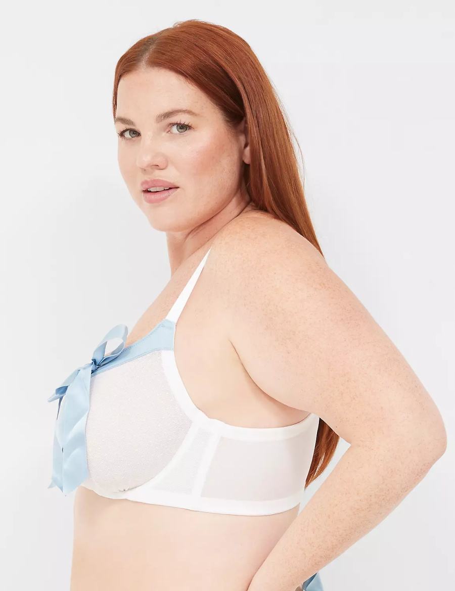 Dámské Podprsenka Balkonetová Lane Bryant Bow-Front Sheer Unlined Bílé | PXE386PM