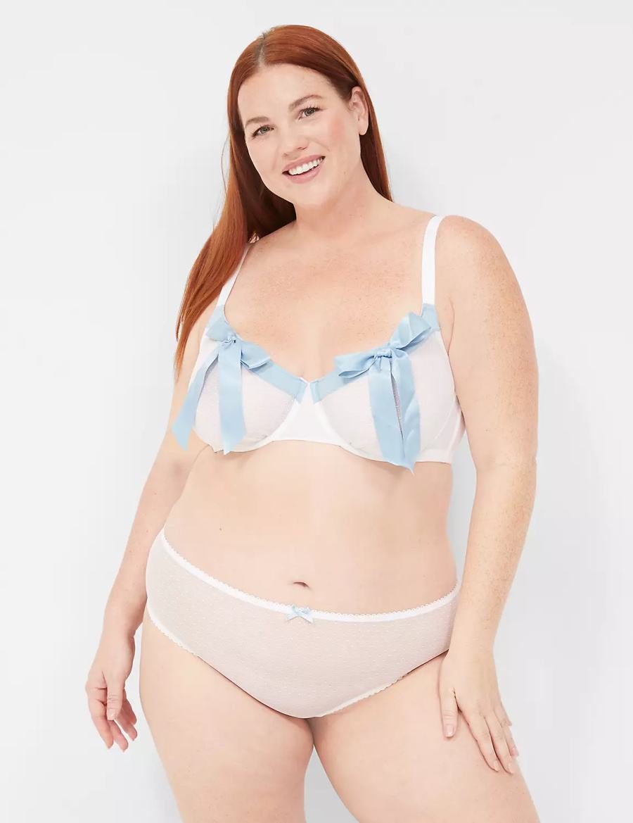 Dámské Podprsenka Balkonetová Lane Bryant Bow-Front Sheer Unlined Bílé | PXE386PM