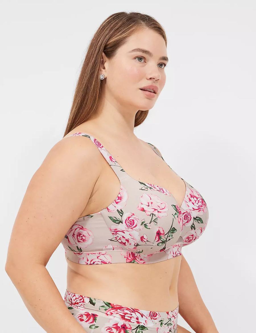 Dámské Podprsenka Balkonetová Lane Bryant Comfort Bliss Lightly Lined Růžové Šedé | GPB681SR