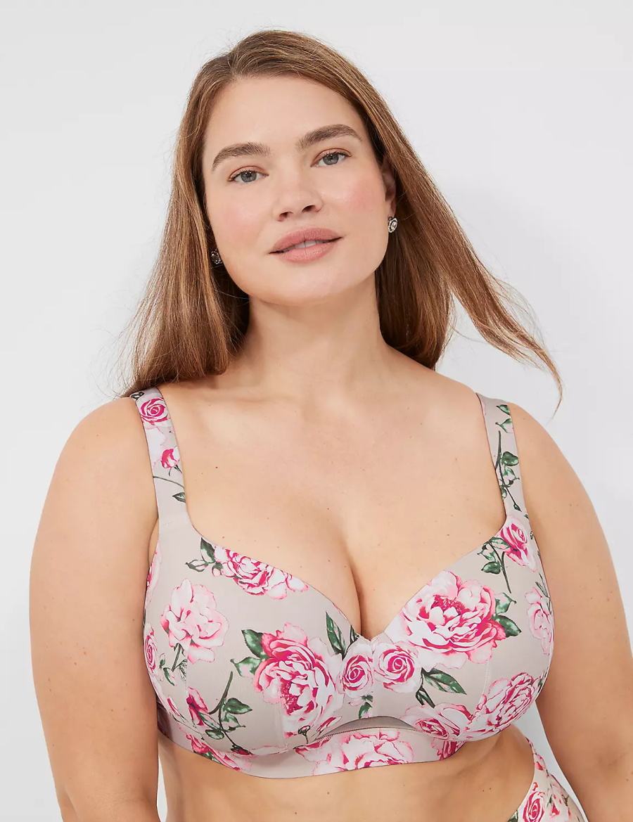 Dámské Podprsenka Balkonetová Lane Bryant Comfort Bliss Lightly Lined Růžové Šedé | GPB681SR