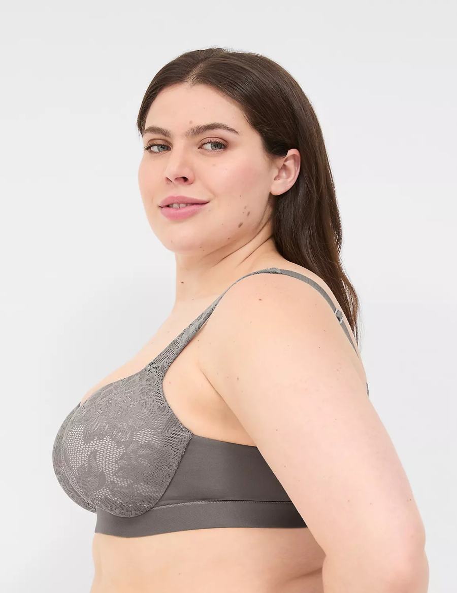 Dámské Podprsenka Balkonetová Lane Bryant Comfort Bliss Lightly Lined With Lace Tmavě Šedé | UWK2798PC