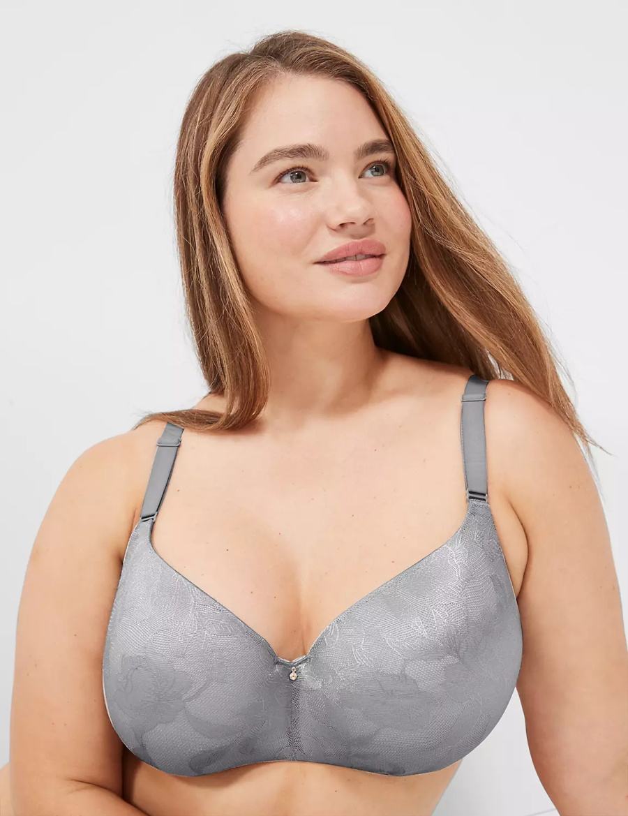 Dámské Podprsenka Balkonetová Lane Bryant Invisible Lace Backsmoother Lightly Lined Šedé | ABG465TU