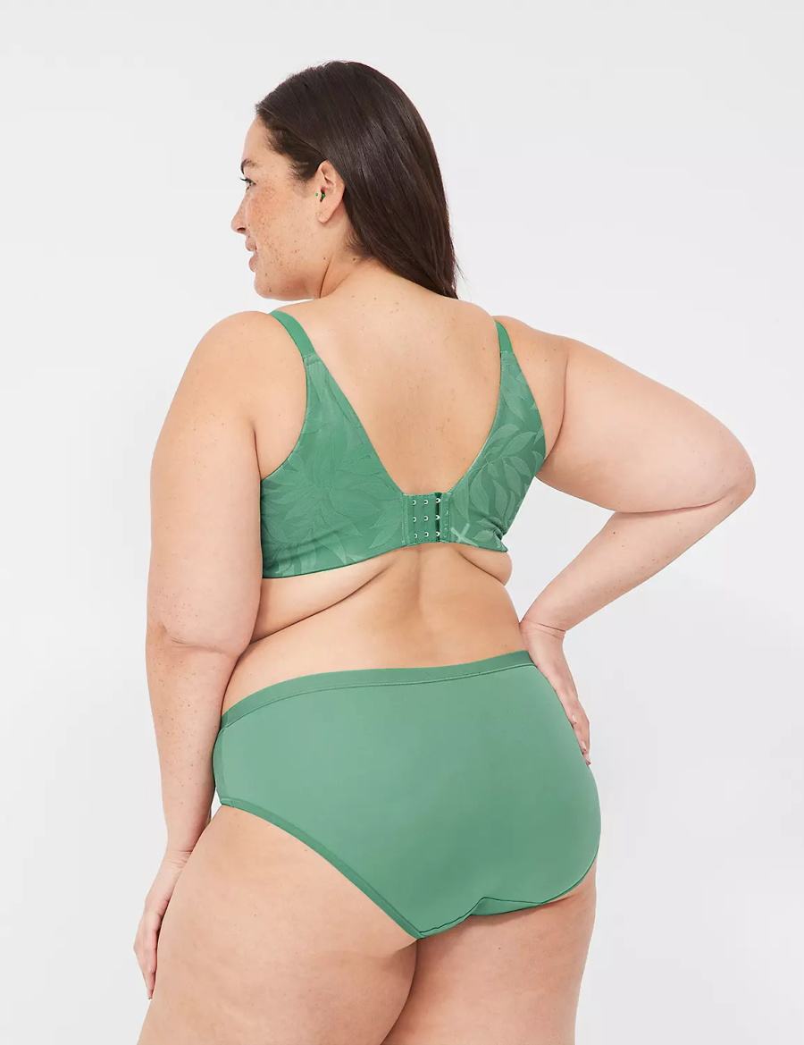 Dámské Podprsenka Balkonetová Lane Bryant Invisible Lace Backsmoother Tmavě Zelene | WNQ5918PQ