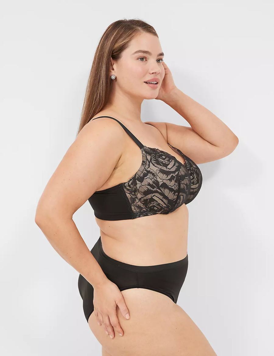 Dámské Podprsenka Balkonetová Lane Bryant Lightly Lined With Lace Černé | ZNM7731ZJ