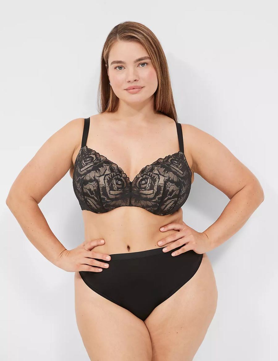 Dámské Podprsenka Balkonetová Lane Bryant Lightly Lined With Lace Černé | ZNM7731ZJ