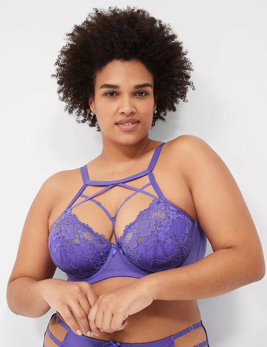 Dámské Podprsenka Balkonetová Lane Bryant Strappy High-Neck French Fialové | RIX1436ER