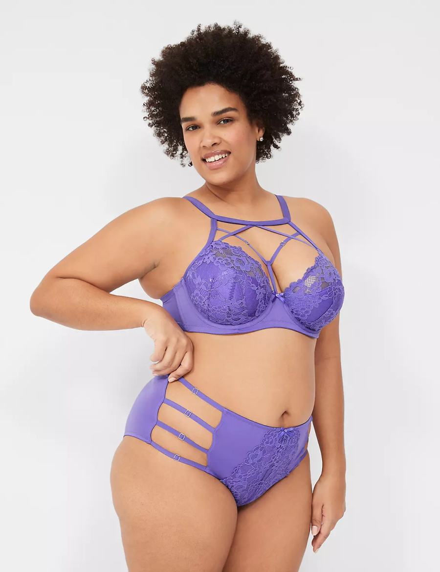 Dámské Podprsenka Balkonetová Lane Bryant Strappy High-Neck French Fialové | RIX1436ER