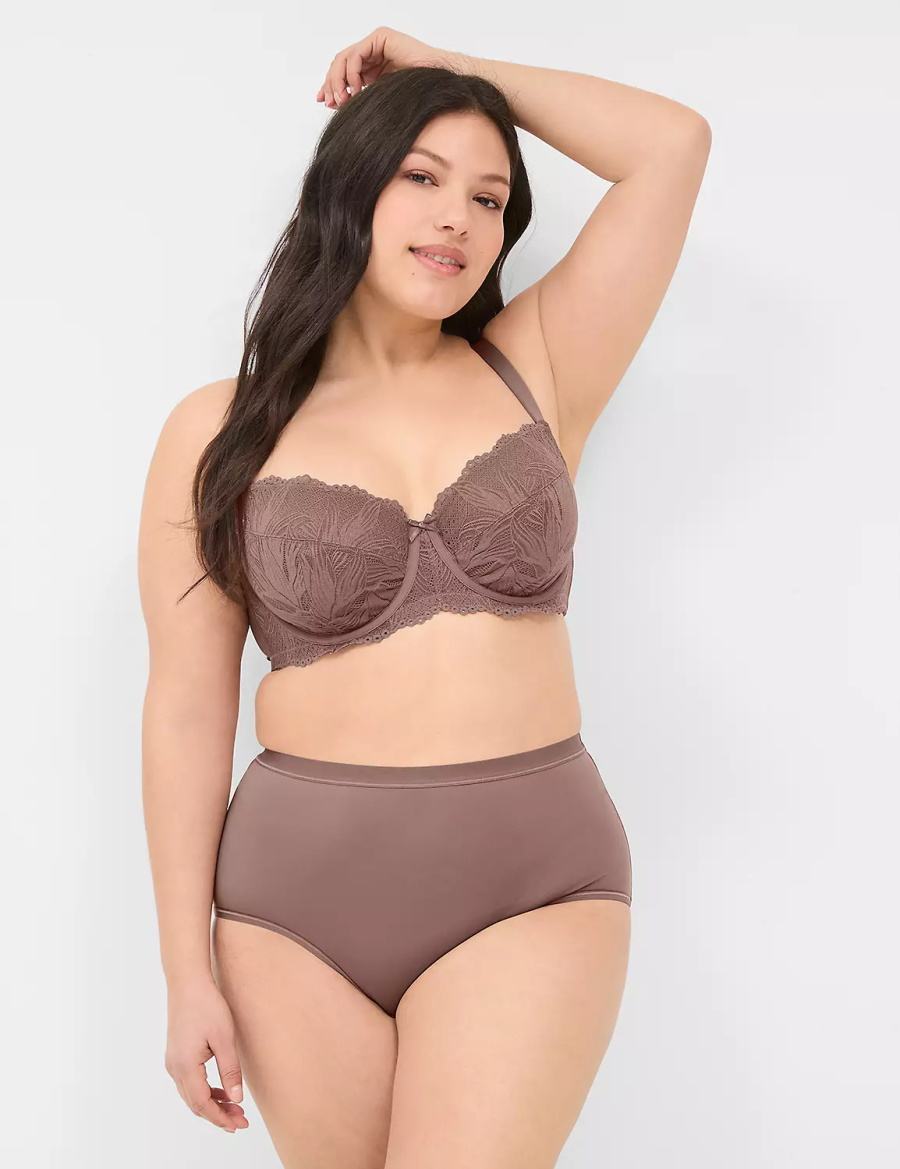 Dámské Podprsenka Balkonetová Lane Bryant Unlined with Lace Tmavě Šedé Hnědé | JGF4044NE