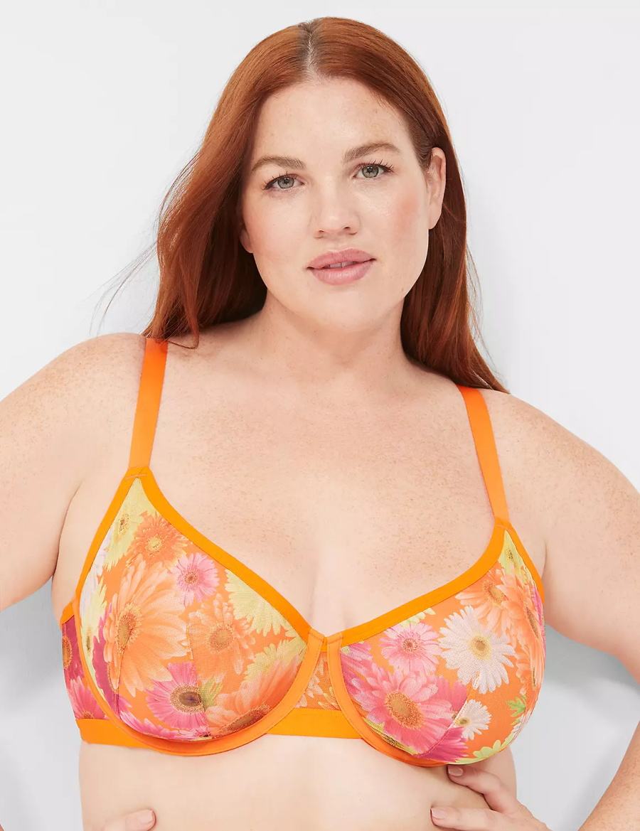 Dámské Podprsenka Bez Podšívky Lane Bryant Mesh Demi Žluté | EJG1073HL