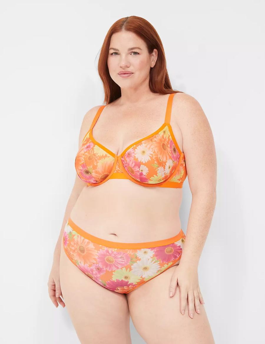 Dámské Podprsenka Bez Podšívky Lane Bryant Mesh Demi Žluté | EJG1073HL