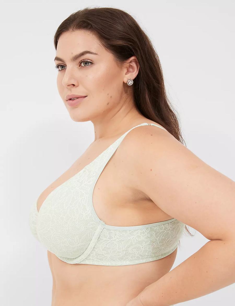 Dámské Podprsenka Bez Podšívky Lane Bryant Plunge with Lace Světle Zelene | DPL458ZC