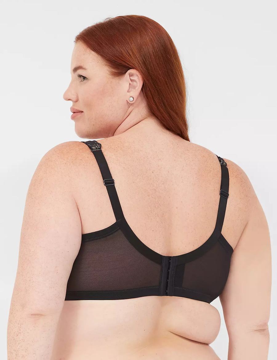 Dámské Podprsenka Bez Podšívky Lane Bryant Plunge with Lace Černé | RVX274KP