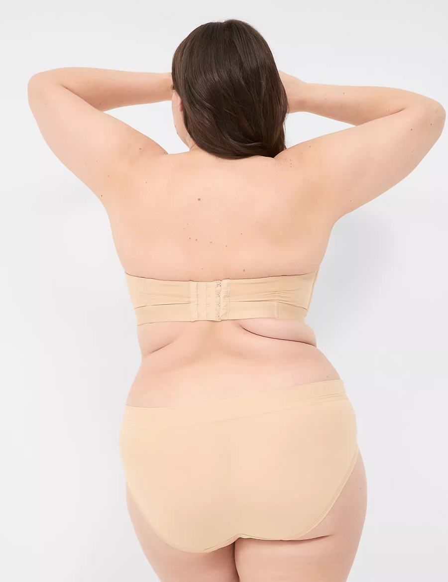 Dámské Podprsenka Bez Ramínek Lane Bryant Comfort Bliss Plunge Multi-Way Béžový | UNL8341PU