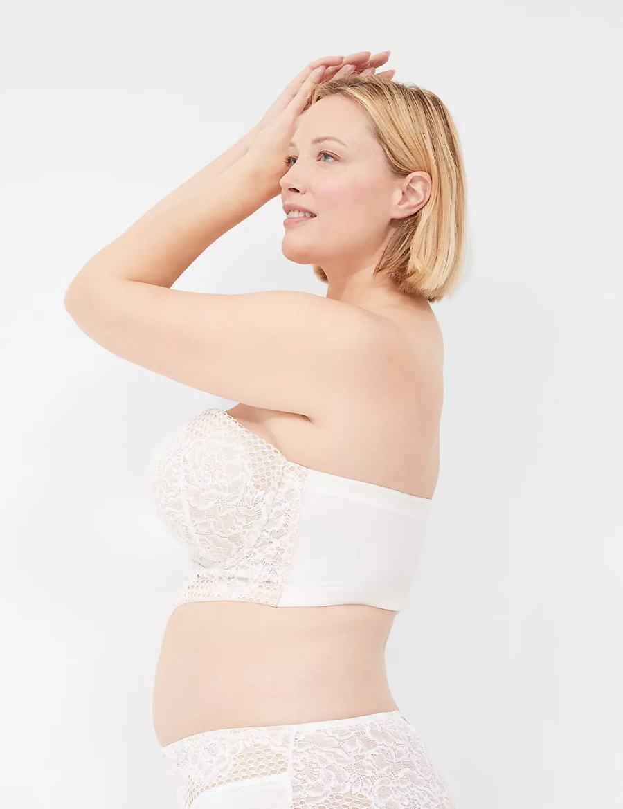 Dámské Podprsenka Bez Ramínek Lane Bryant Longline Boost Multi-Way Bílé | EFM423VV