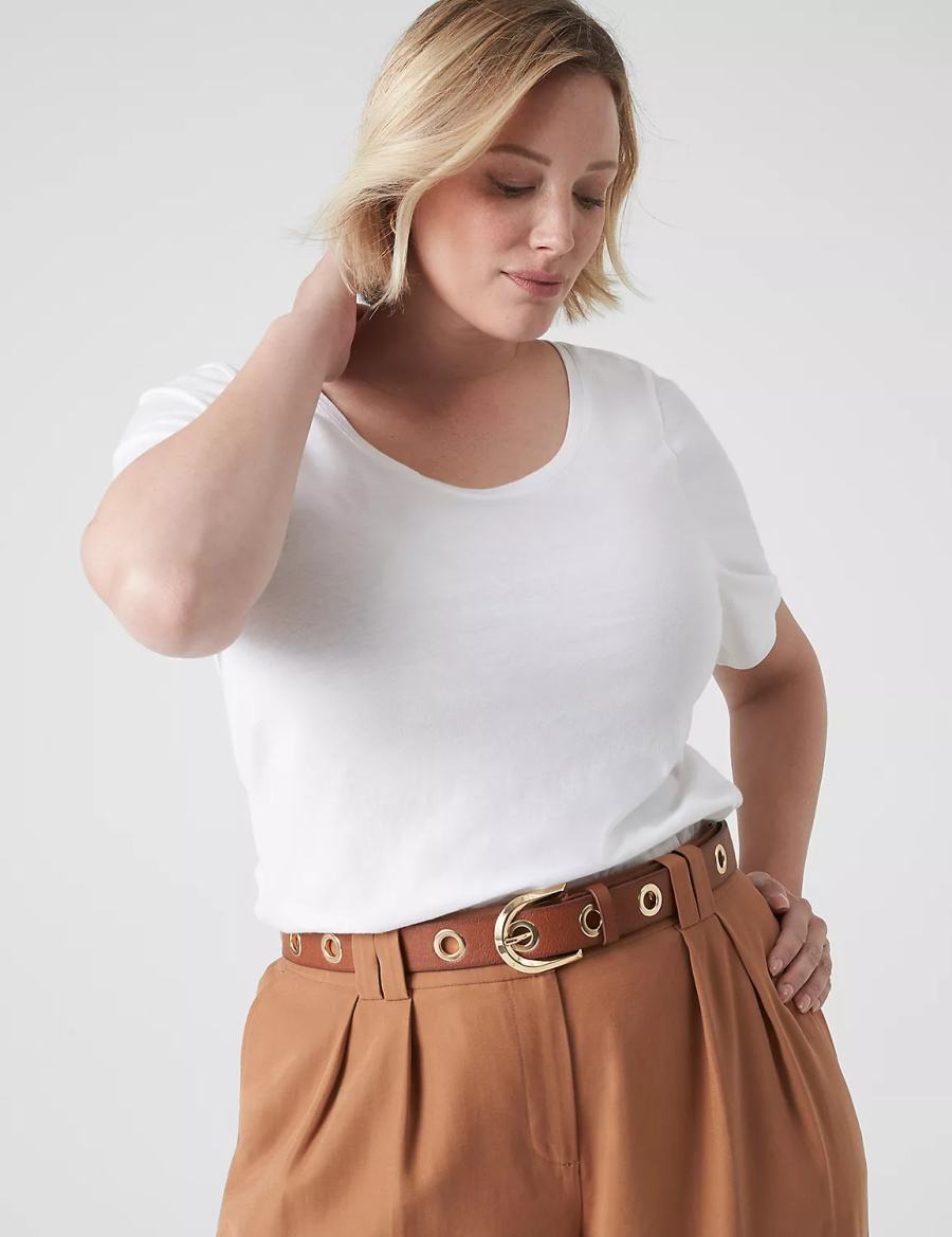 Dámské Pásky Lane Bryant Faux-Leather Grommet Hip Hnědé | EFA2432CE