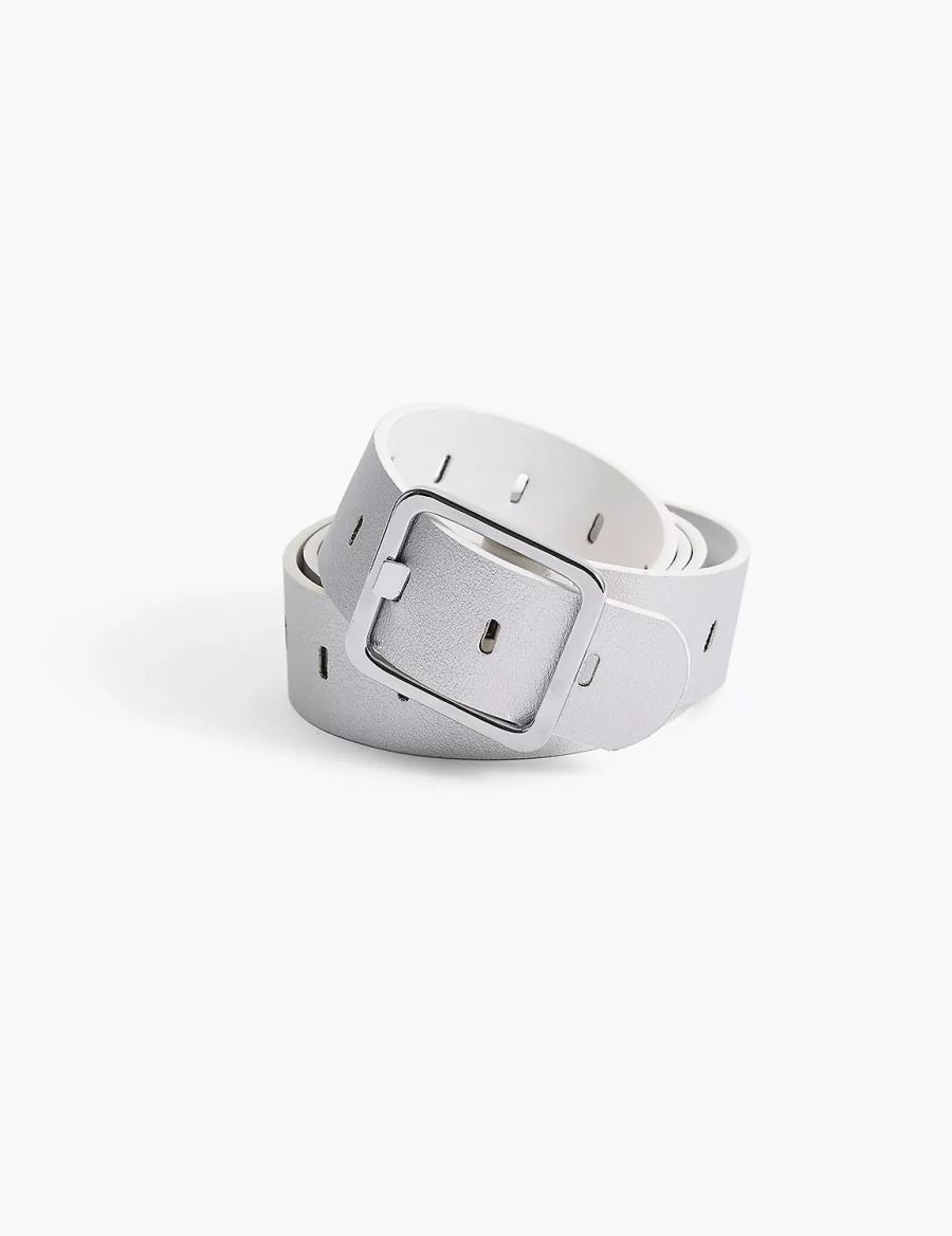 Dámské Pásky Lane Bryant Rectangle-Buckle Reversible Bílé | UFV739WM