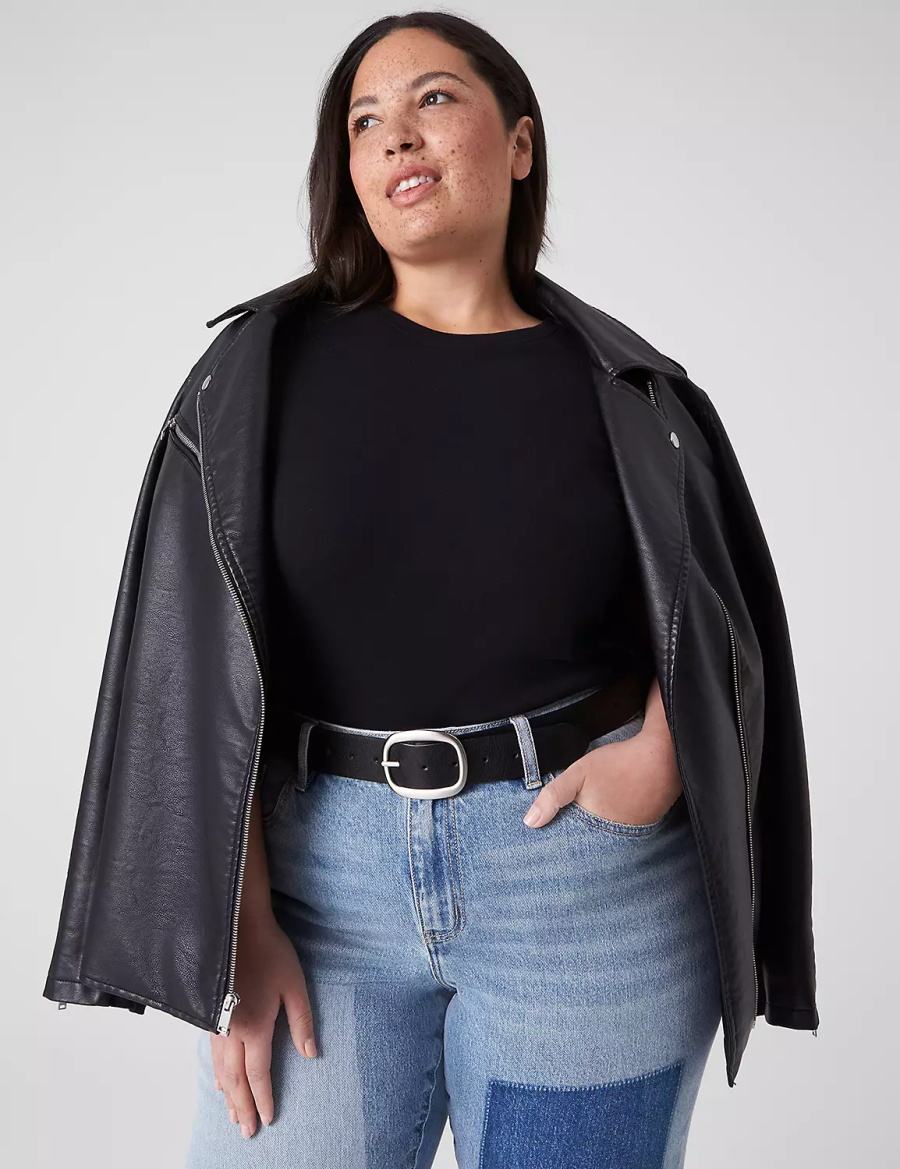 Dámské Pásky Lane Bryant Reversible Rounded Buckle Černé | OTG768XV