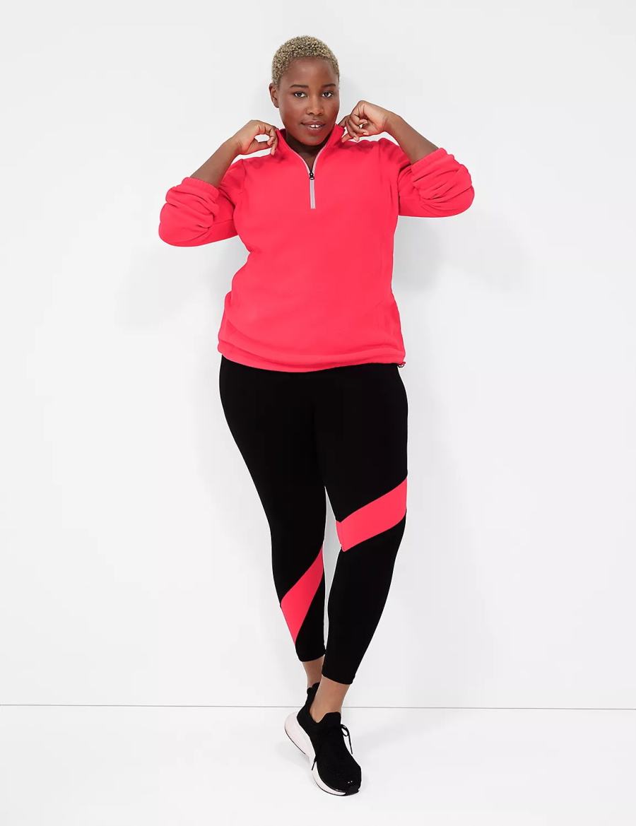 Dámské Pulovr Lane Bryant LIVI Half-Zip Polar Fleece Pullover Růžové | UQI1541RQ