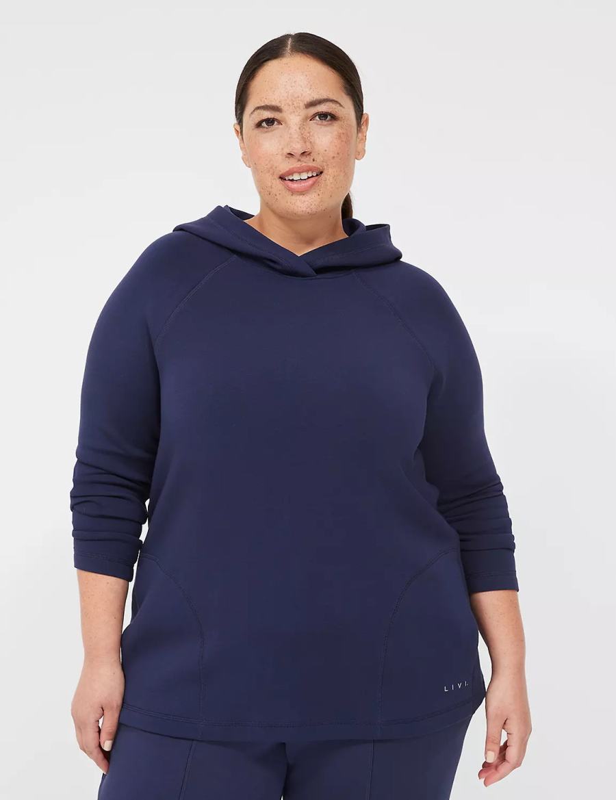 Dámské Pulovr Lane Bryant LIVI Hooded Journey Pullover Tmavě Blankyt | LOY9822XD