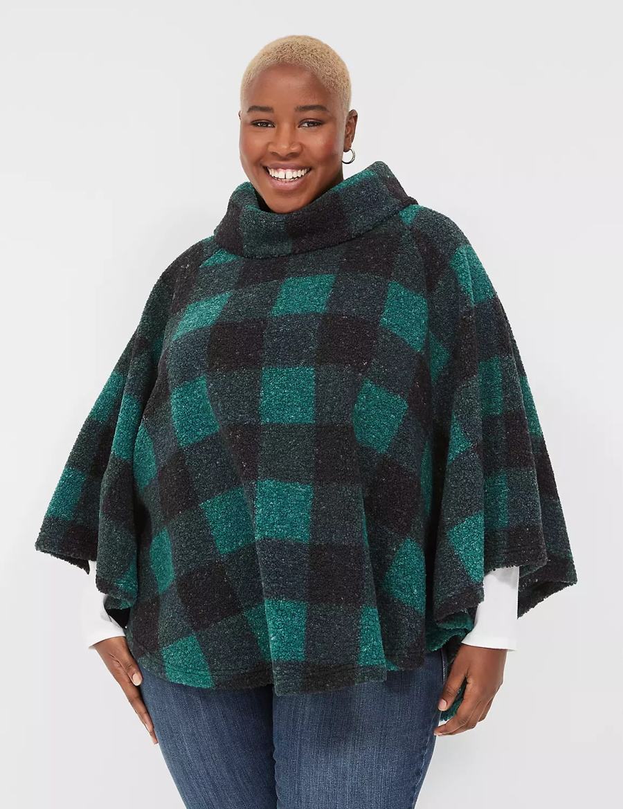 Dámské Pulovr Lane Bryant Relaxed Cowlneck Pullover Poncho Zelene | HDX977DK