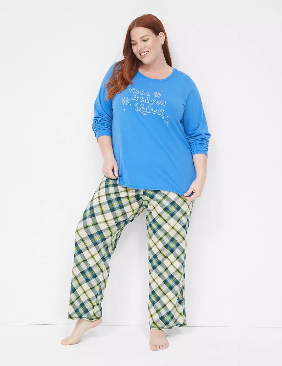 Dámské Pyžama Lane Bryant Comfy Cotton Shirt & Pant PJ Set Blankyt Viacfarebný | JKN3813NI